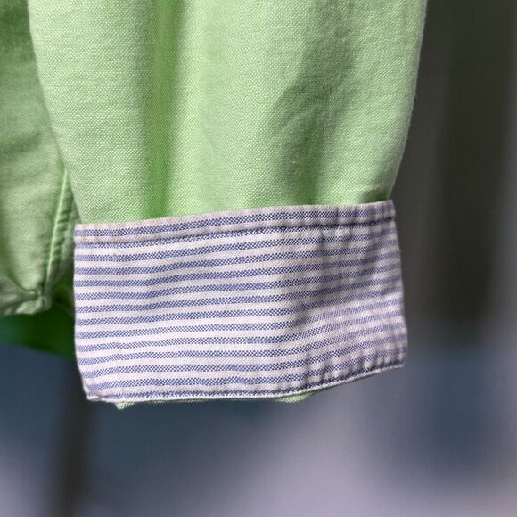 Ralph Lauren 100% Cotton Light Green Long Sleeve Button Down 17 36/37 Pony - Picture 8 of 13